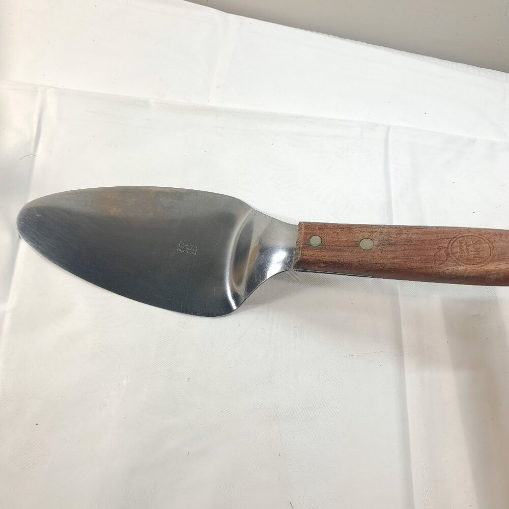 Dexter Poppin Fresh Pies Server Stainless Steel Restaurant Wooden Handle Vintage